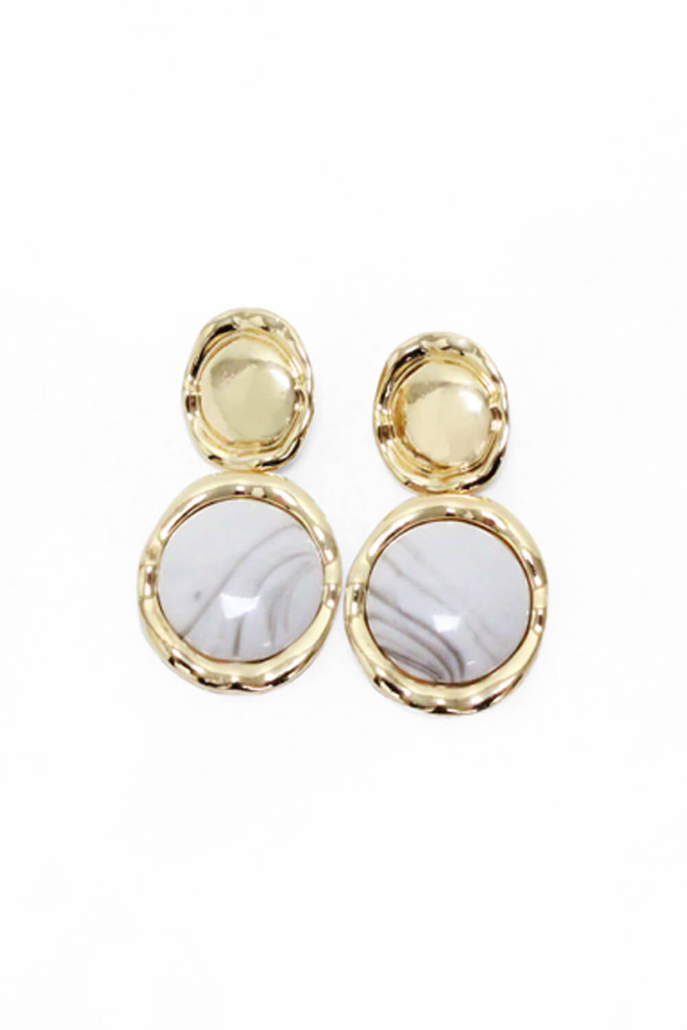 Kikodress - Gold Marble Circle Earrings