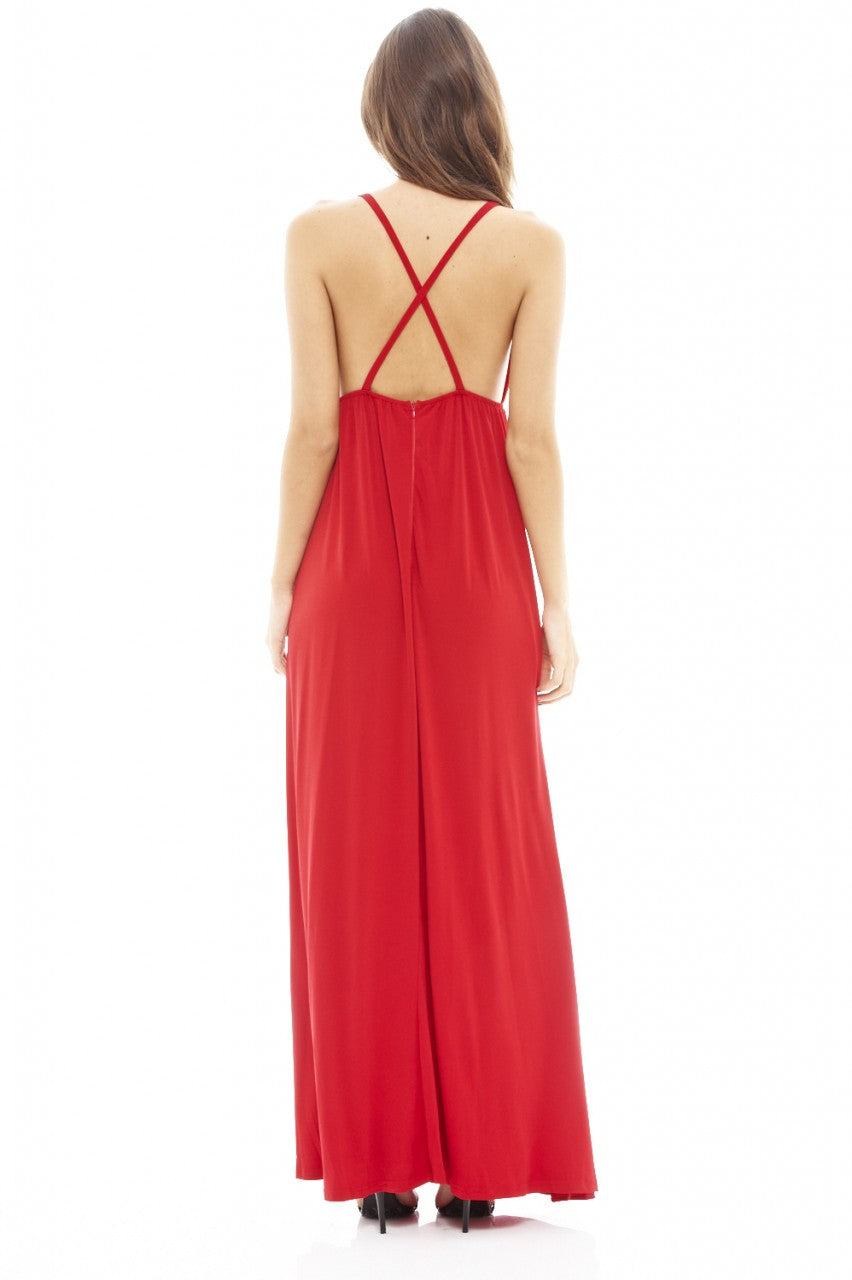 Kikodress - Slinky Plunge Maxi Dress