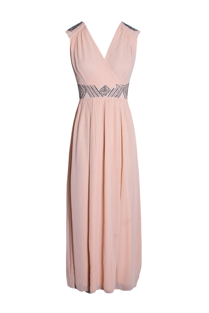 Kikodress - Champagne Embellished Maxi Dress