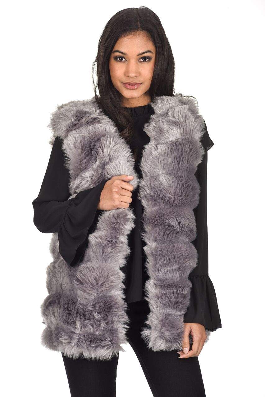 Kikodress - Grey Faux Fur Gilet