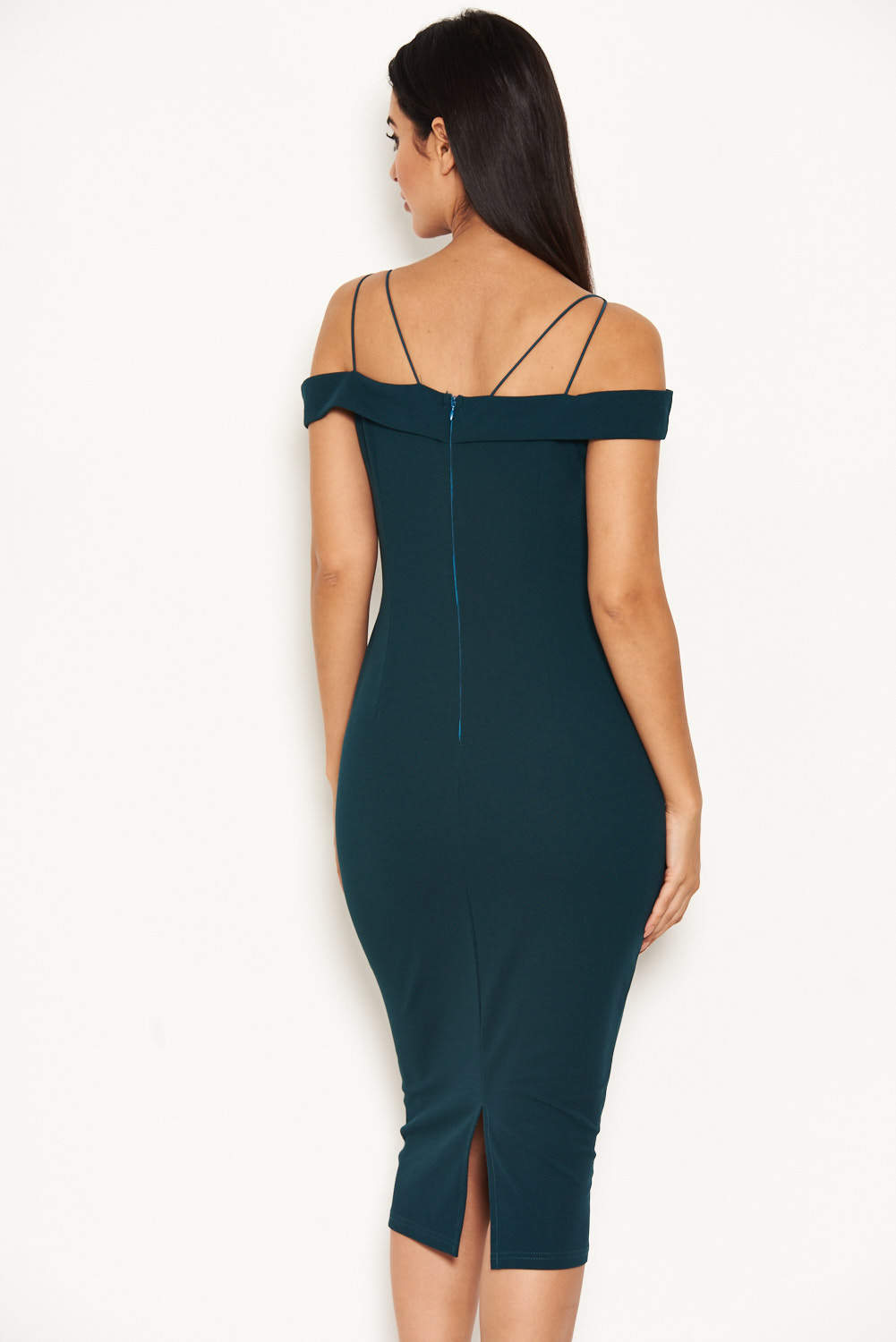 Kikodress - Teal Strappy Lace Midi Dress