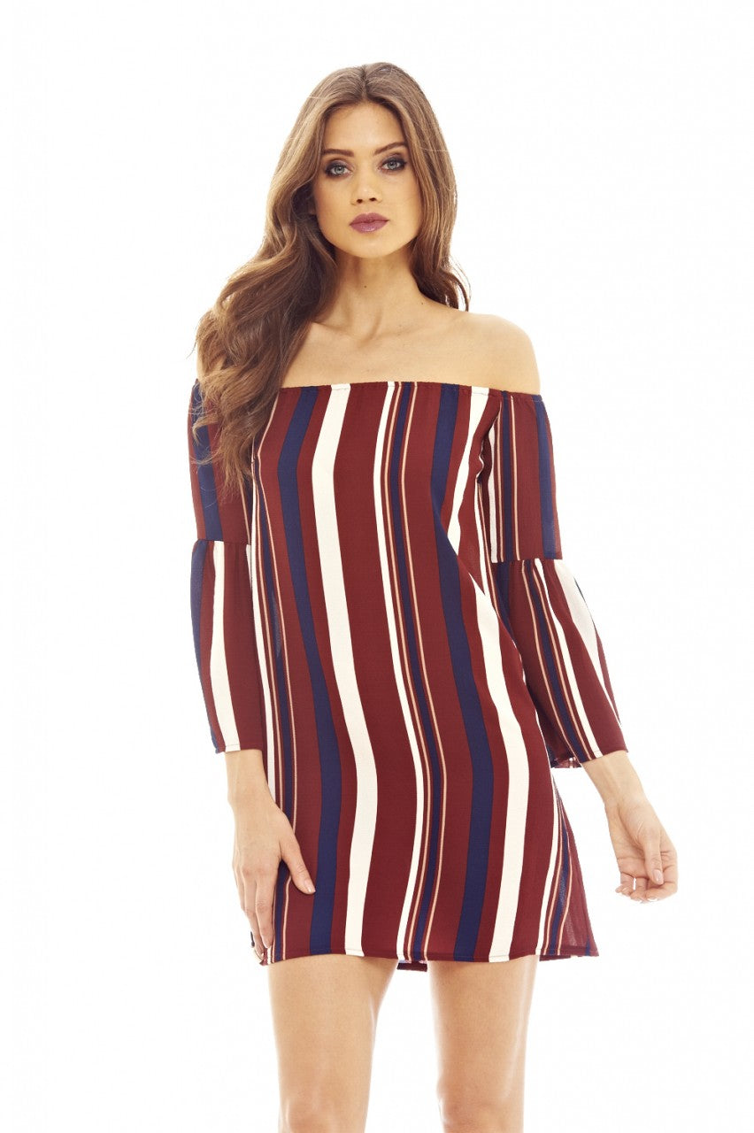 Kikodress - Off The Shoulder Striped Dress