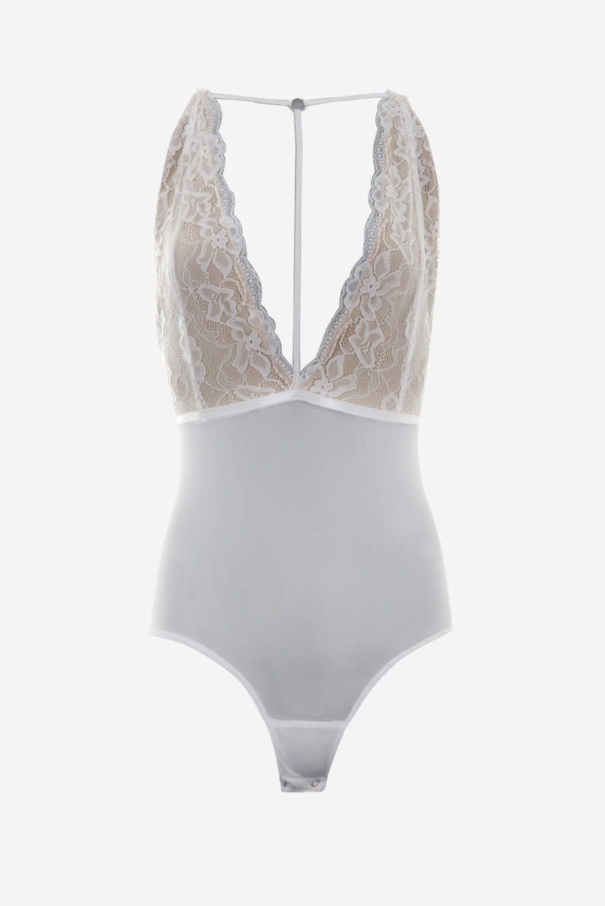 Kikodress - White Lace Bodysuit