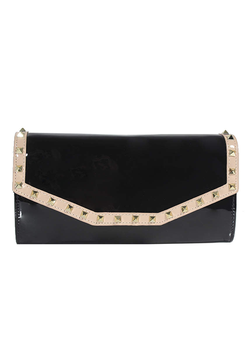 Kikodress - Black Studded Clutch Bag