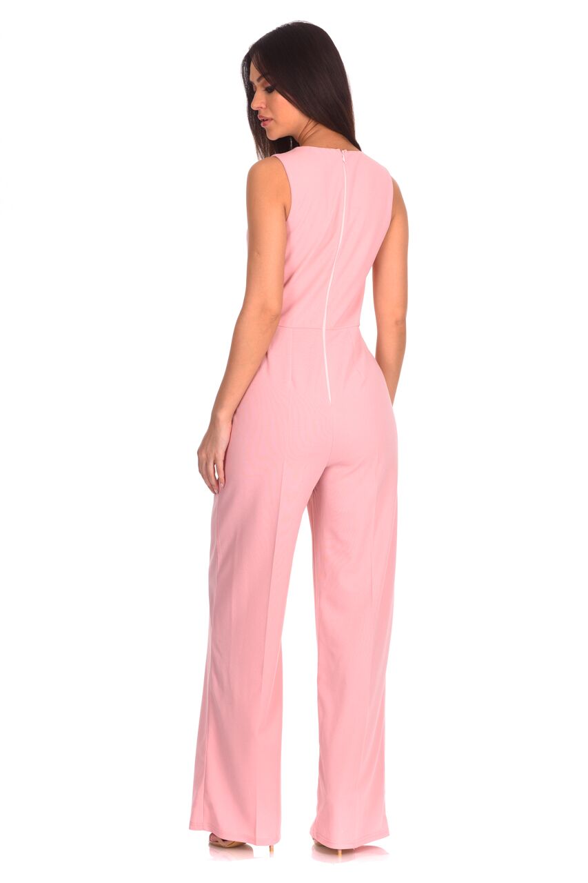 Kikodress - Blush V Neck Jumpsuit