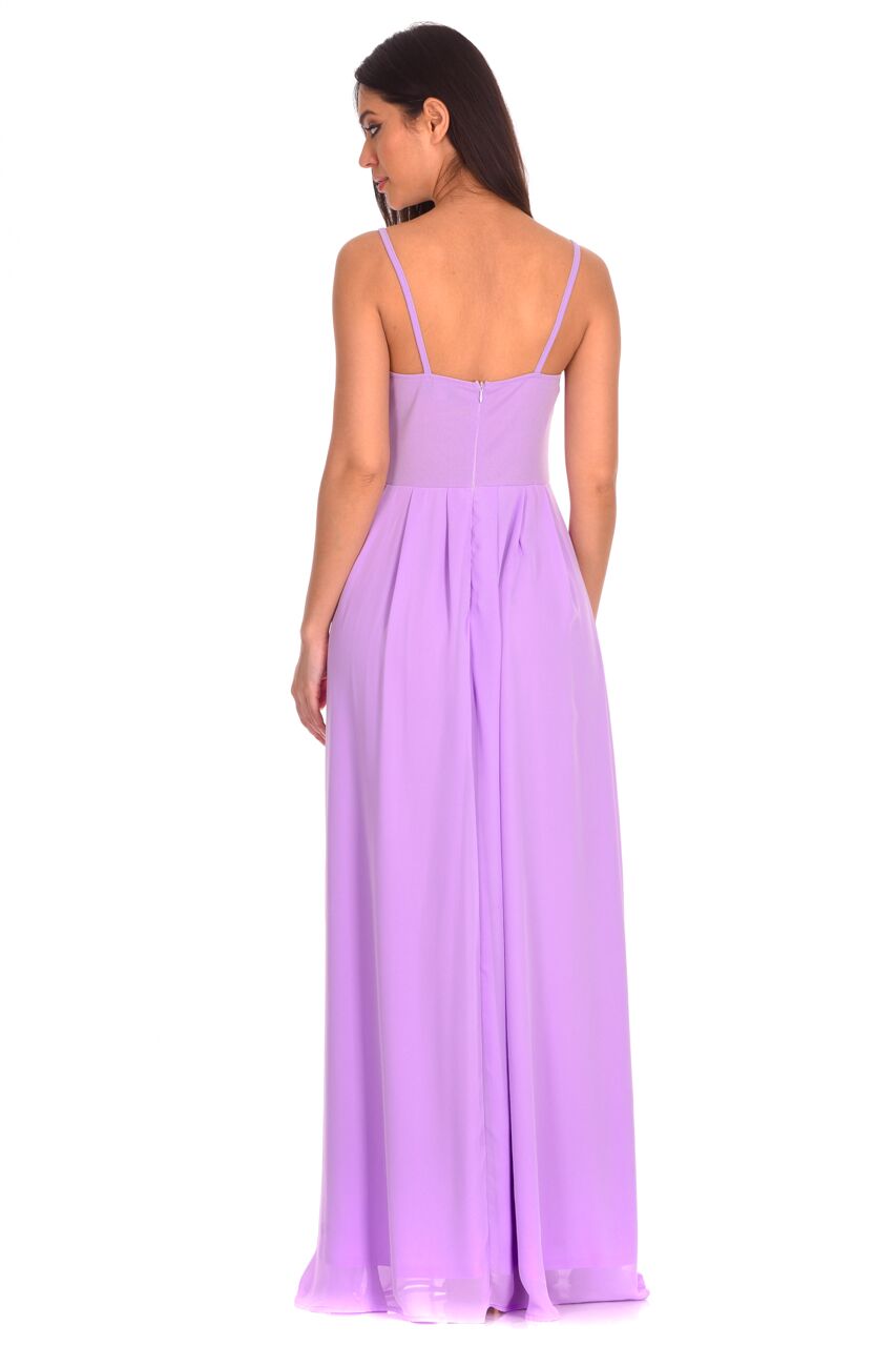 Kikodress - Lilac Crochet Top Maxi Dress