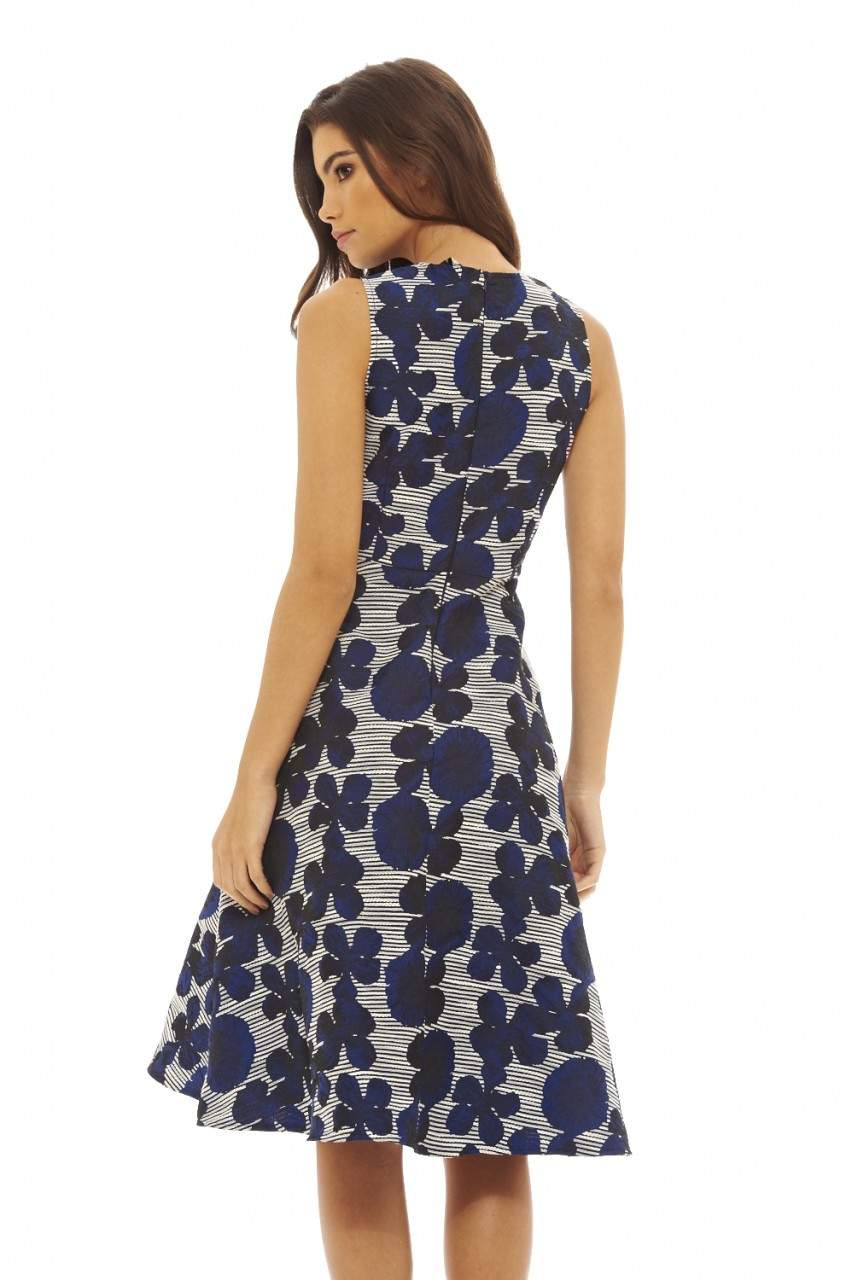 Kikodress - Embroidered Midi Skater Dress