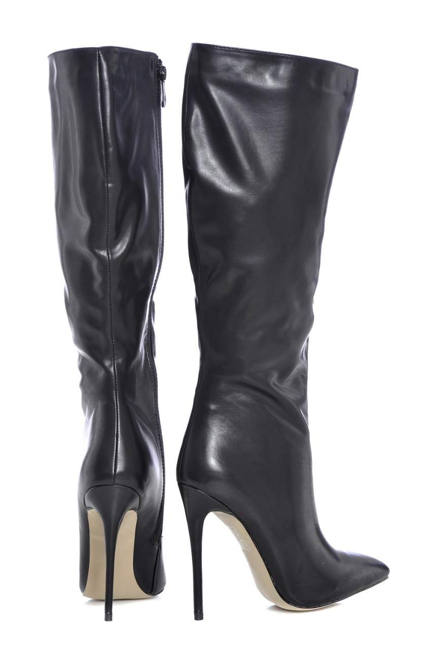 Kikodress - Long Plain Pointy Heeled Boot
