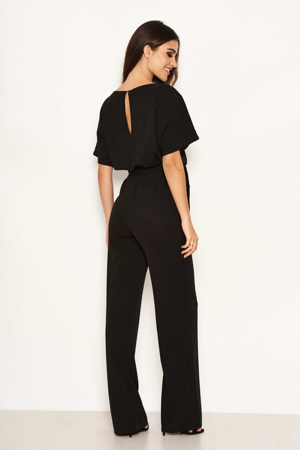 Kikodress - Black Tie Waist Jumpsuit