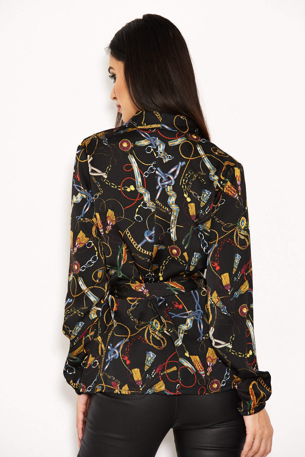 Kikodress - Black Chain Print Top