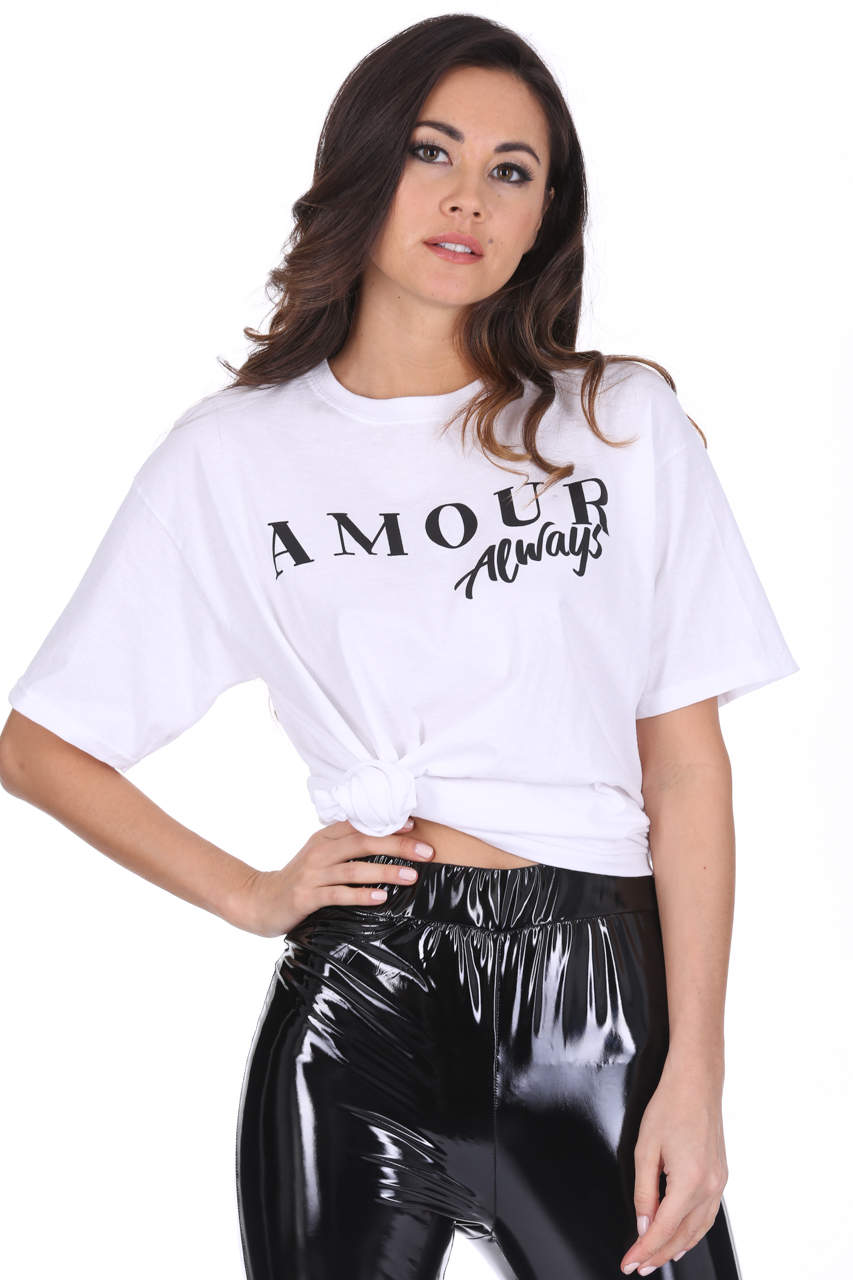 Kikodress - White Amour Slogan T-Shirt
