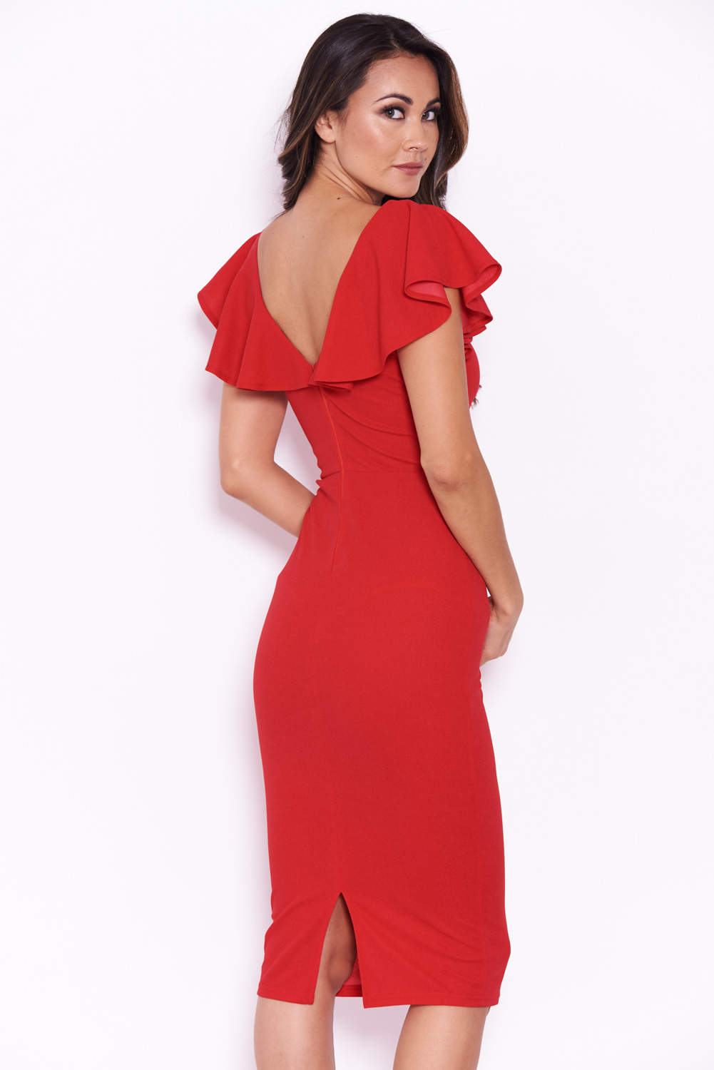 Kikodress - Red Bow Front Midi Dress