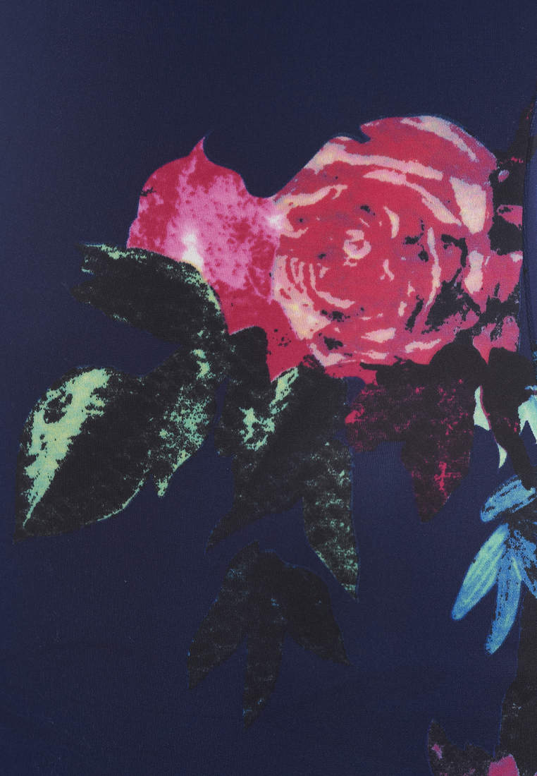 Kikodress - Cut In Detail Neck Floral Printed Midi Dress