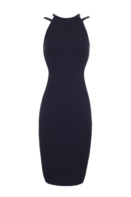Kikodress - Navy Double Strap Midi Dress