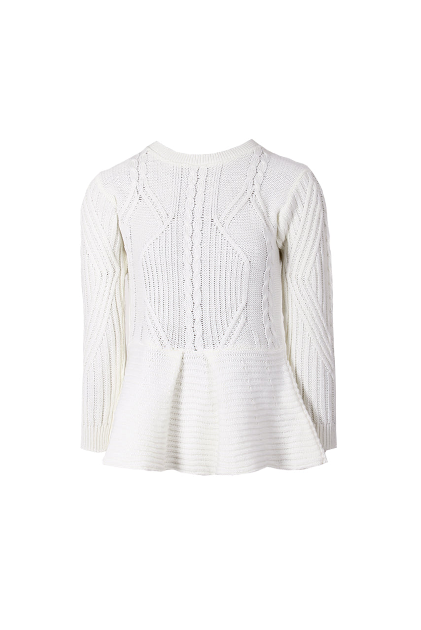 Kikodress - Cream Peplum Knitted Jumper