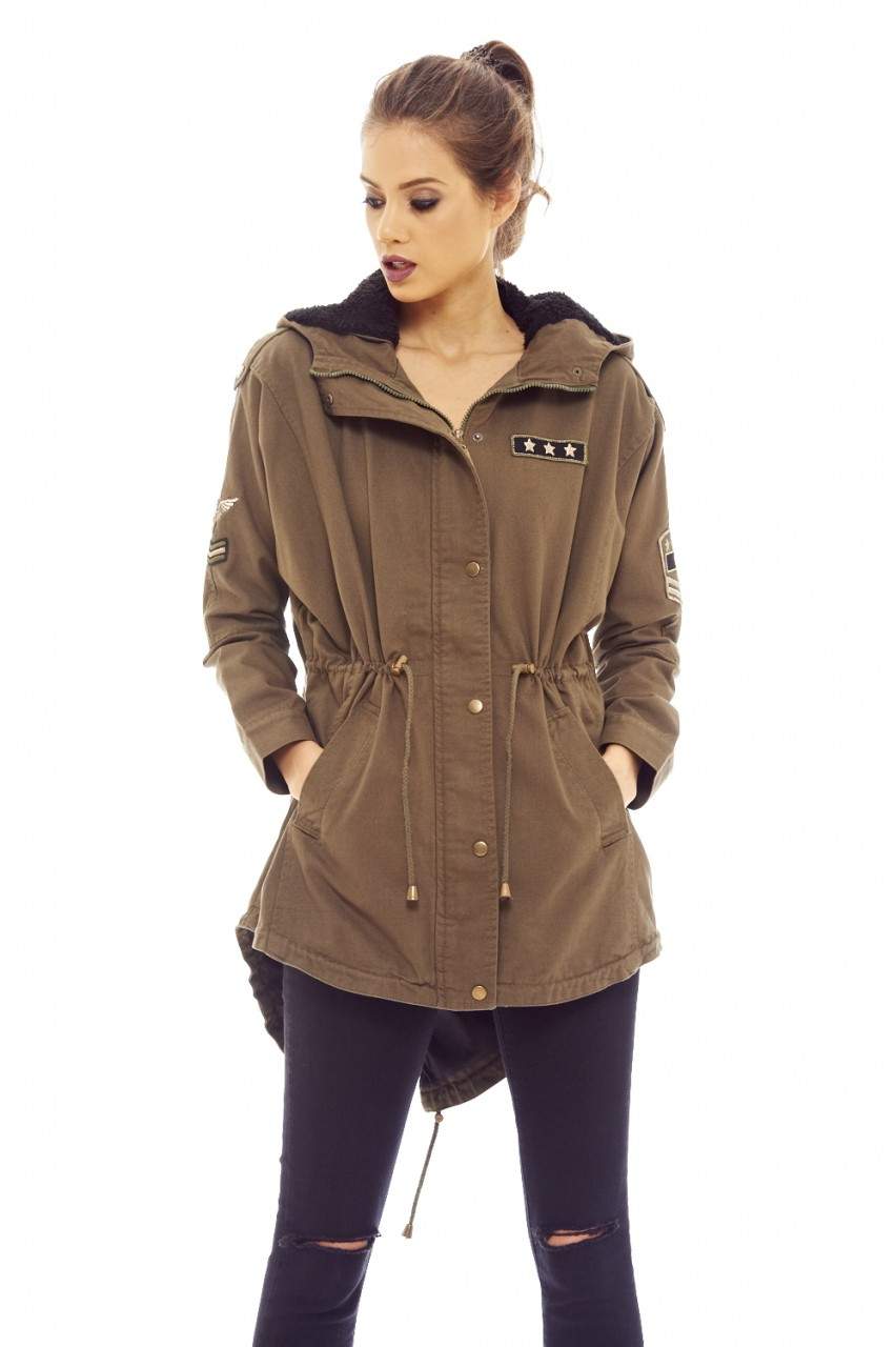 Kikodress - Khaki Parka Jacket with Hood