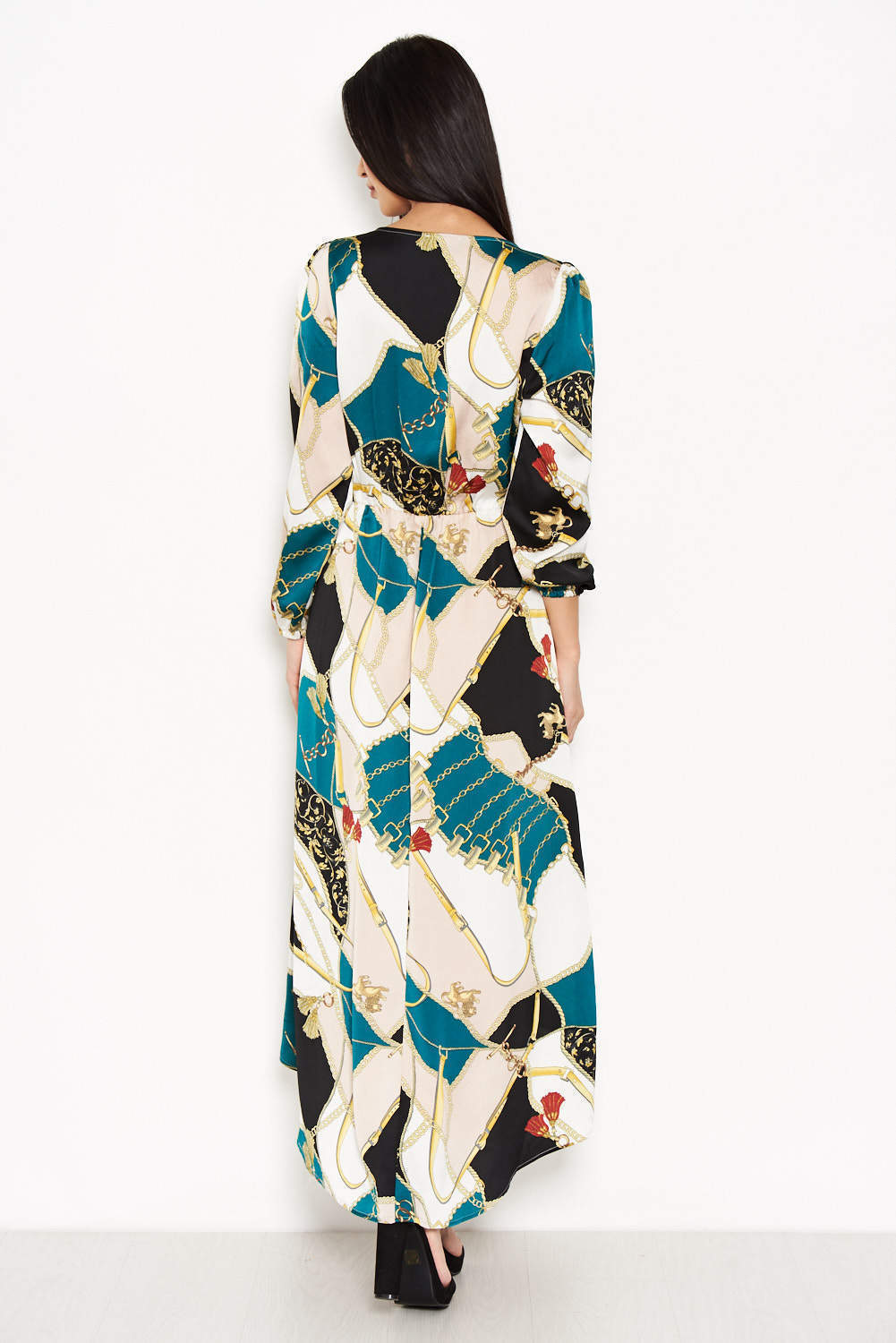 Kikodress - Green Colour Block Printed Dress