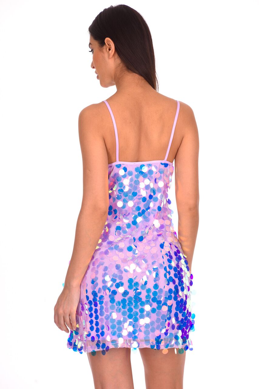 Kikodress - Lilac Sequin Swing Dress
