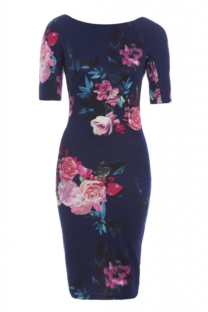 Kikodress - Floral Print Midi Dress