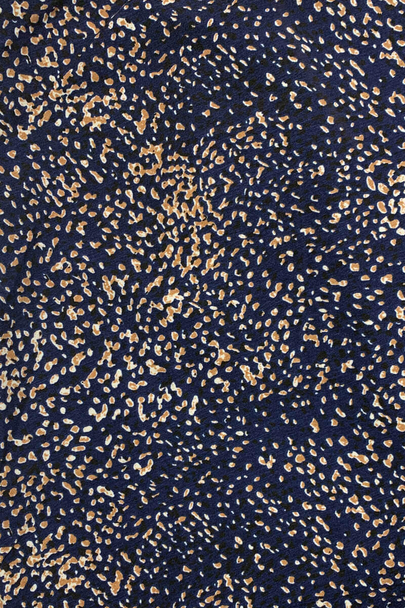 Kikodress - Navy Printed Puff Wrap Over Jumpsuit