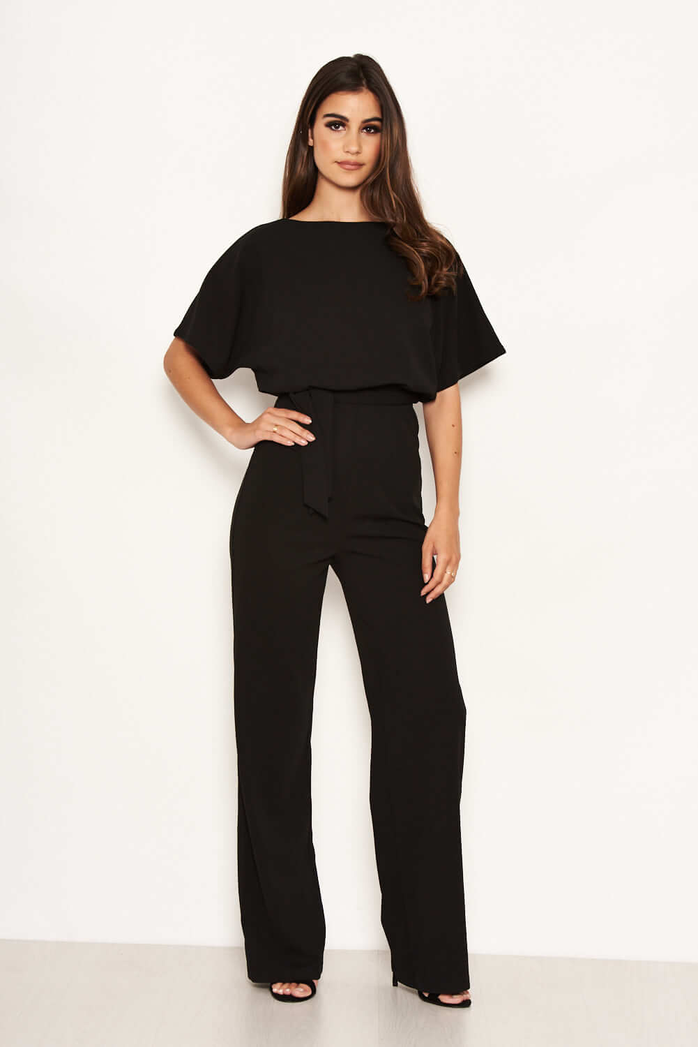Kikodress - Black Tie Waist Jumpsuit