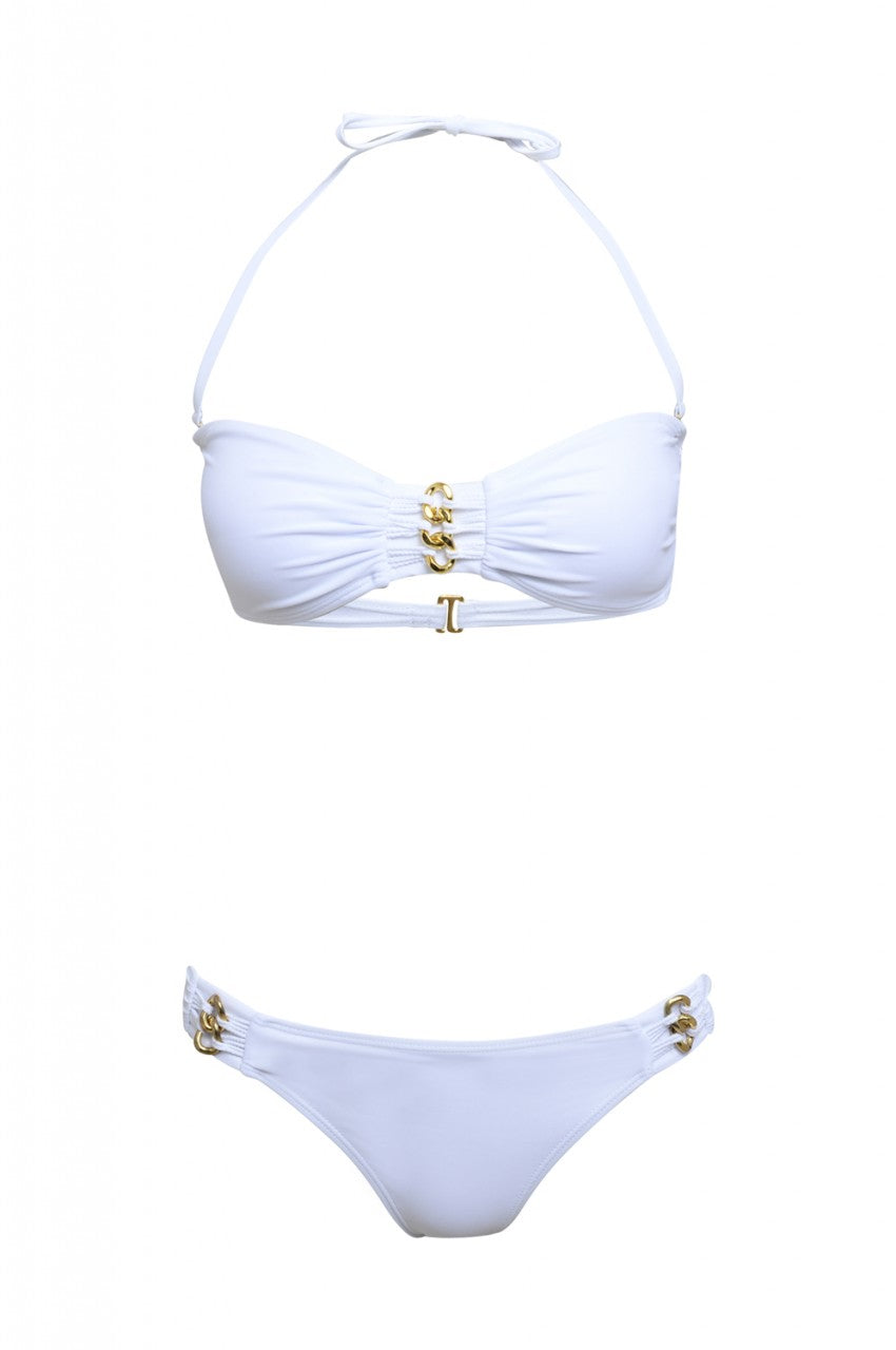 Kikodress - White Bandeau Style Bikini