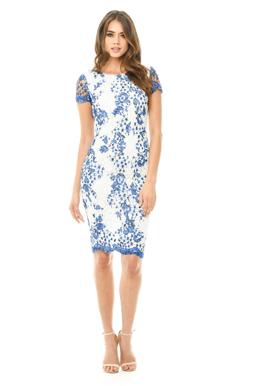 Kikodress - Lace Printed Midi Dress
