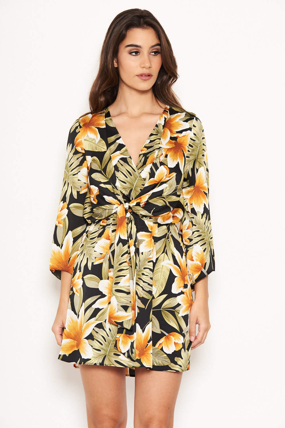 Kikodress - Tropical Knot Front Day Dress