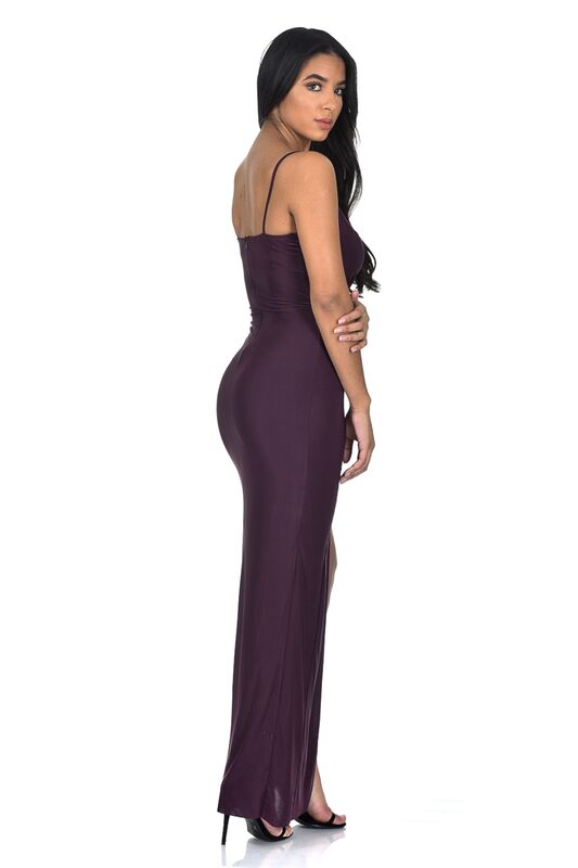 Kikodress - Plum Slinky Maxi Dress