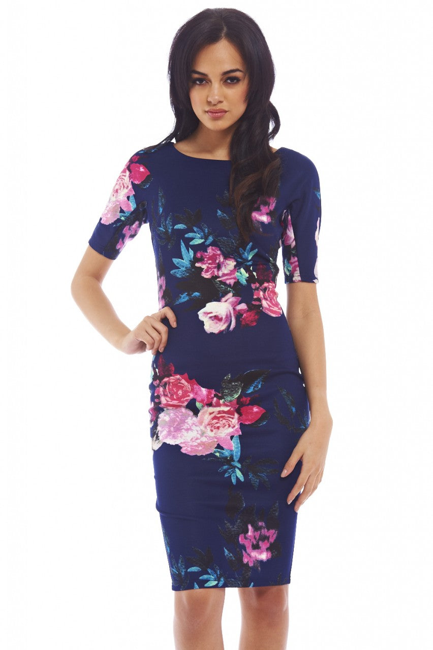 Kikodress - Floral Print Midi Dress