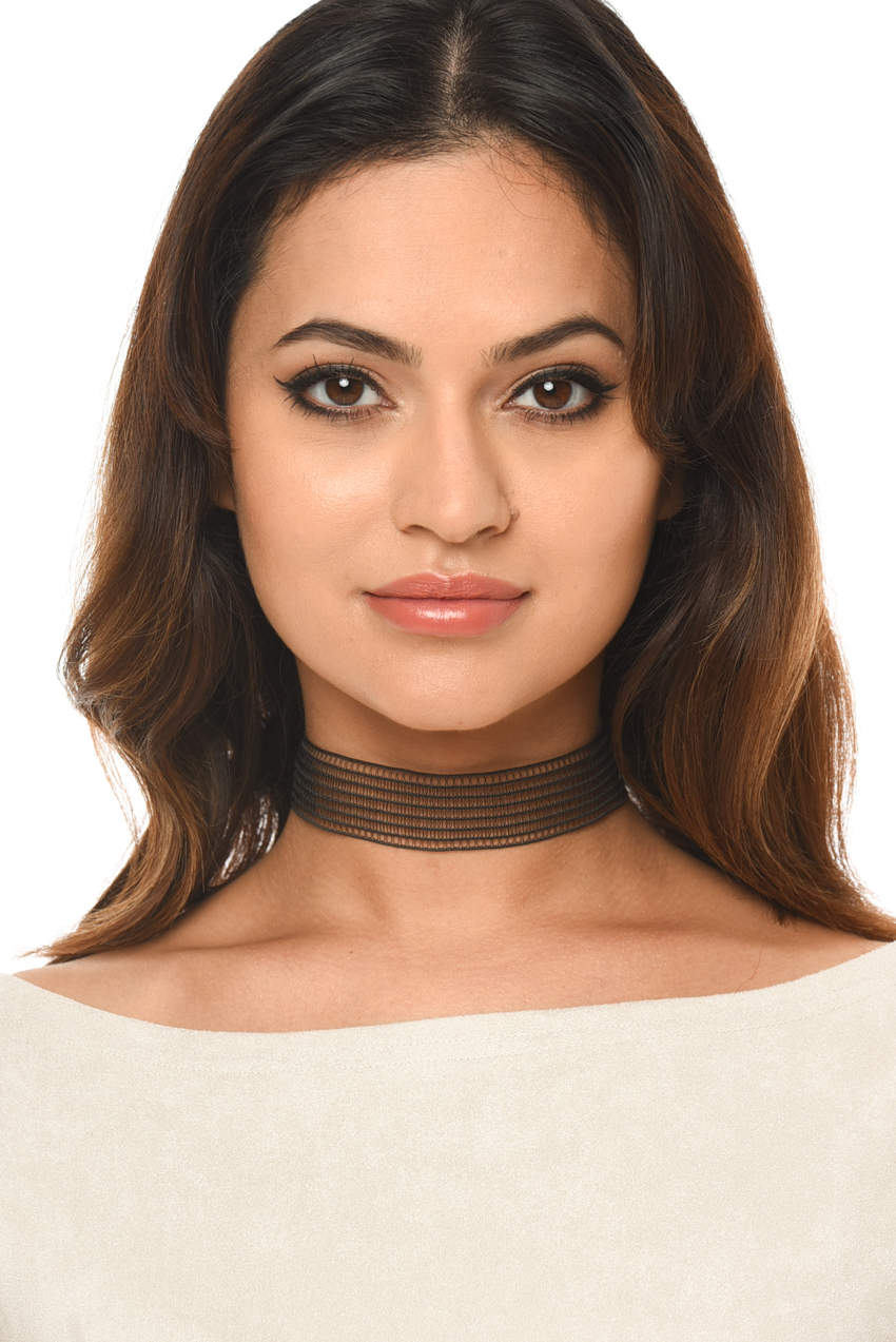 Kikodress - Black Ribbed Material Choker