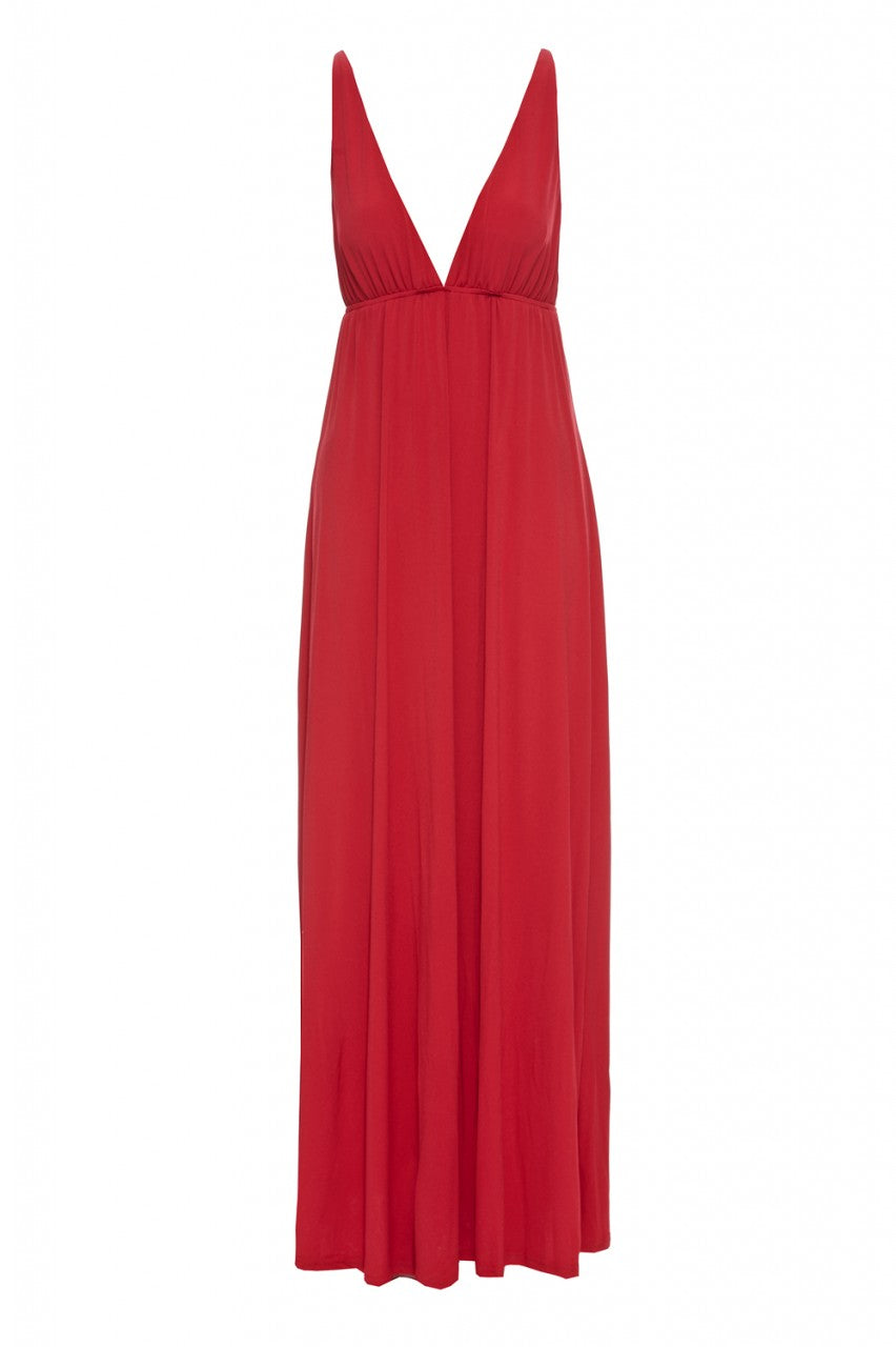 Kikodress - Slinky Plunge Maxi Dress