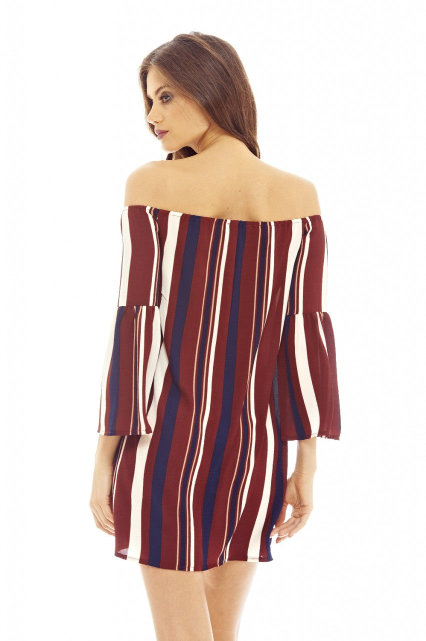 Kikodress - Off The Shoulder Striped Dress