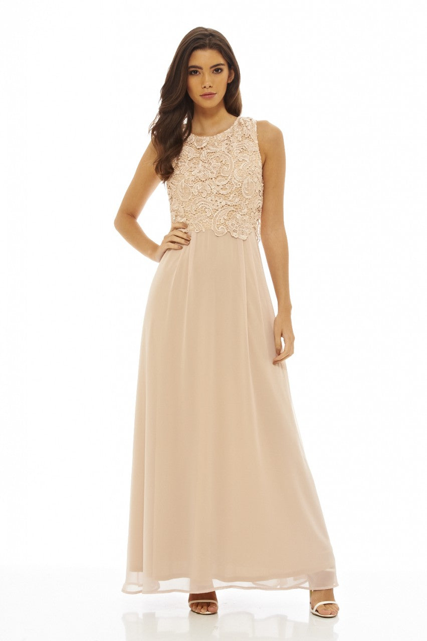 Kikodress - Crochet Overlay Maxi Dress