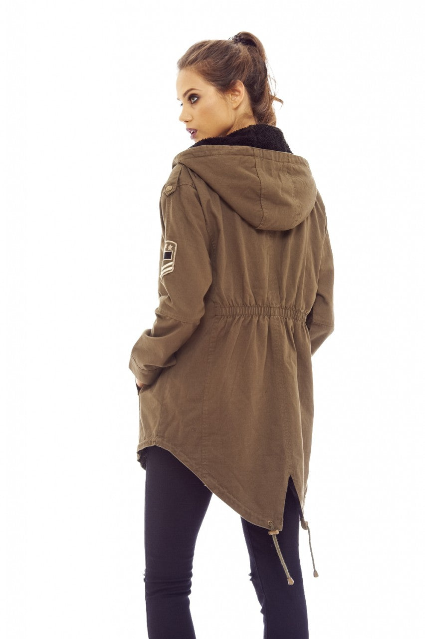 Kikodress - Khaki Parka Jacket with Hood