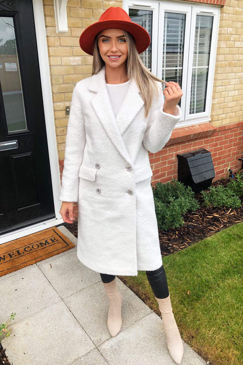 Kikodress - Cream Long Boucle Coat