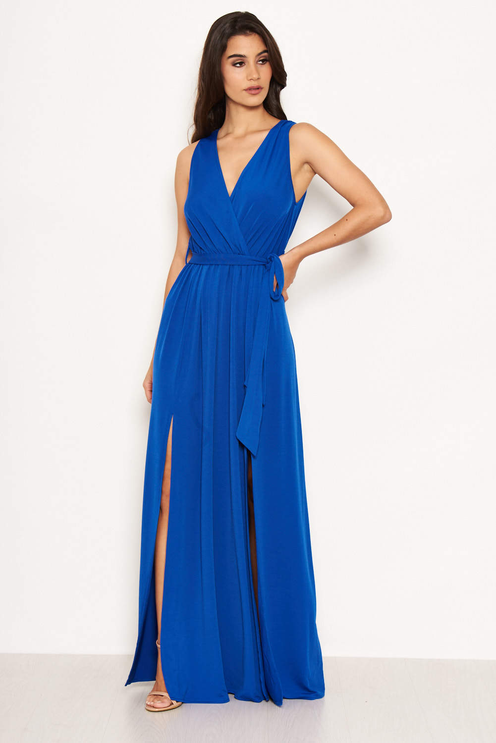 Kikodress - Cobalt Wrap Front Maxi Dress