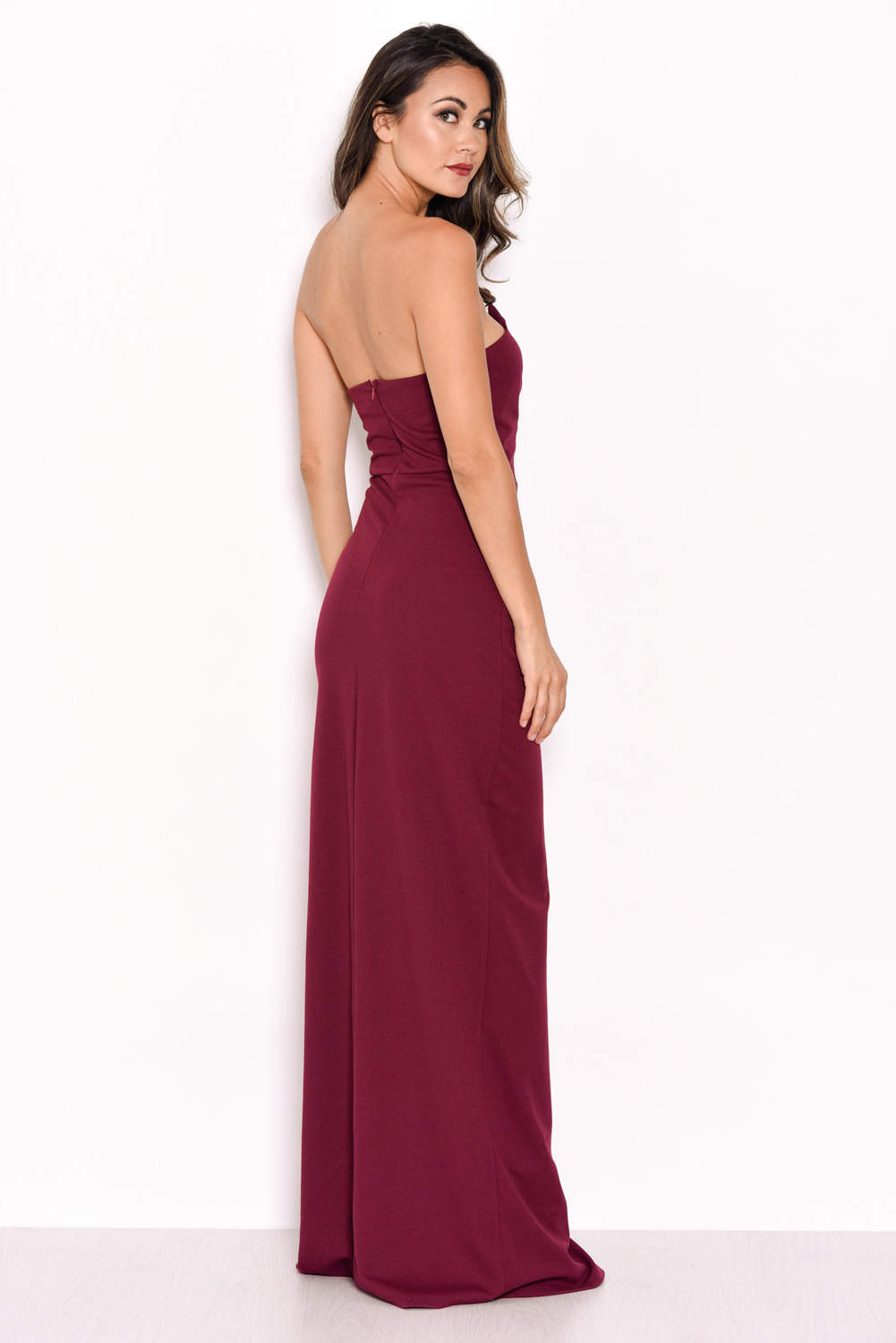 Kikodress - Plum Notch Front Maxi Dress