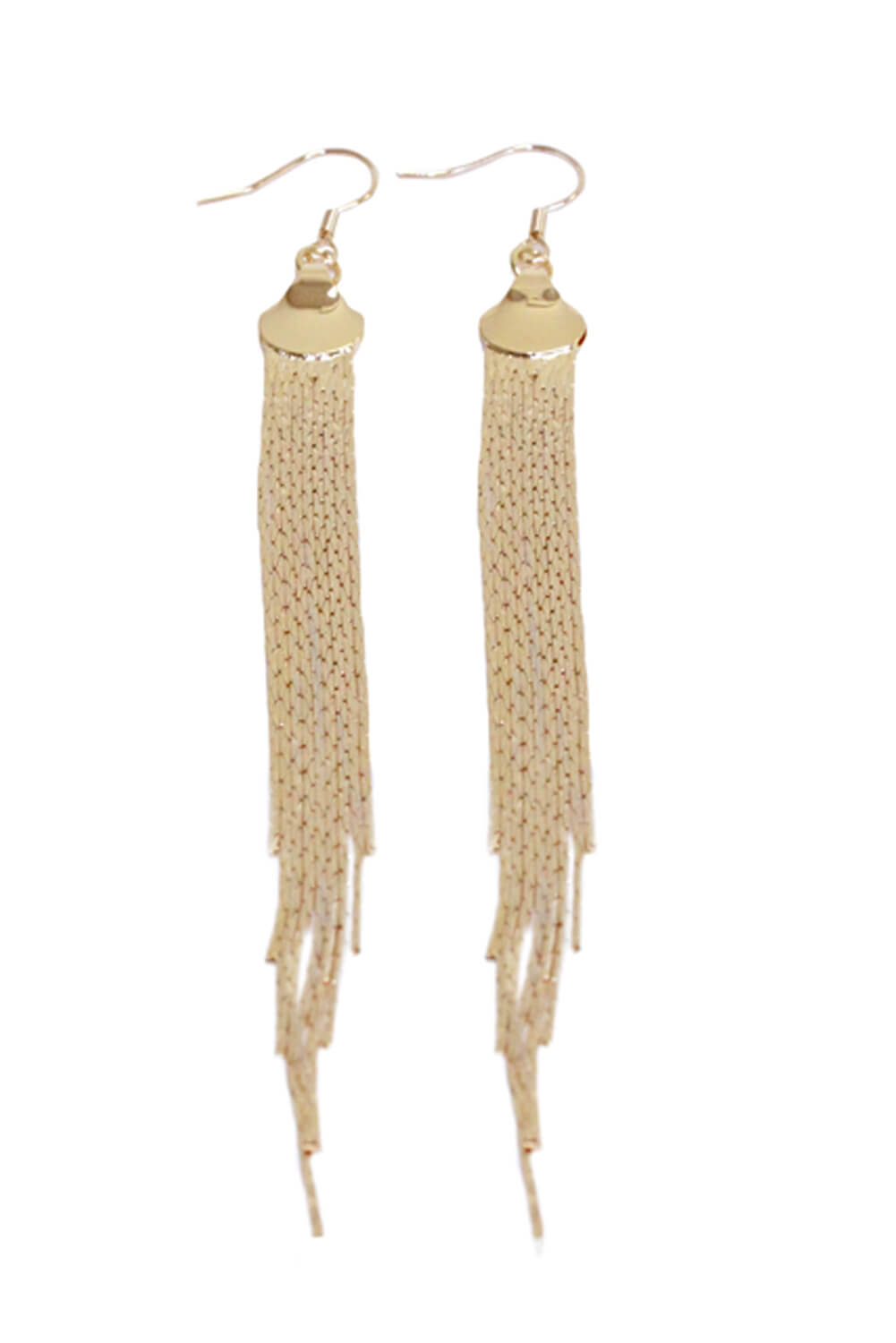Kikodress - Gold Sleek Drop Chain Earrings