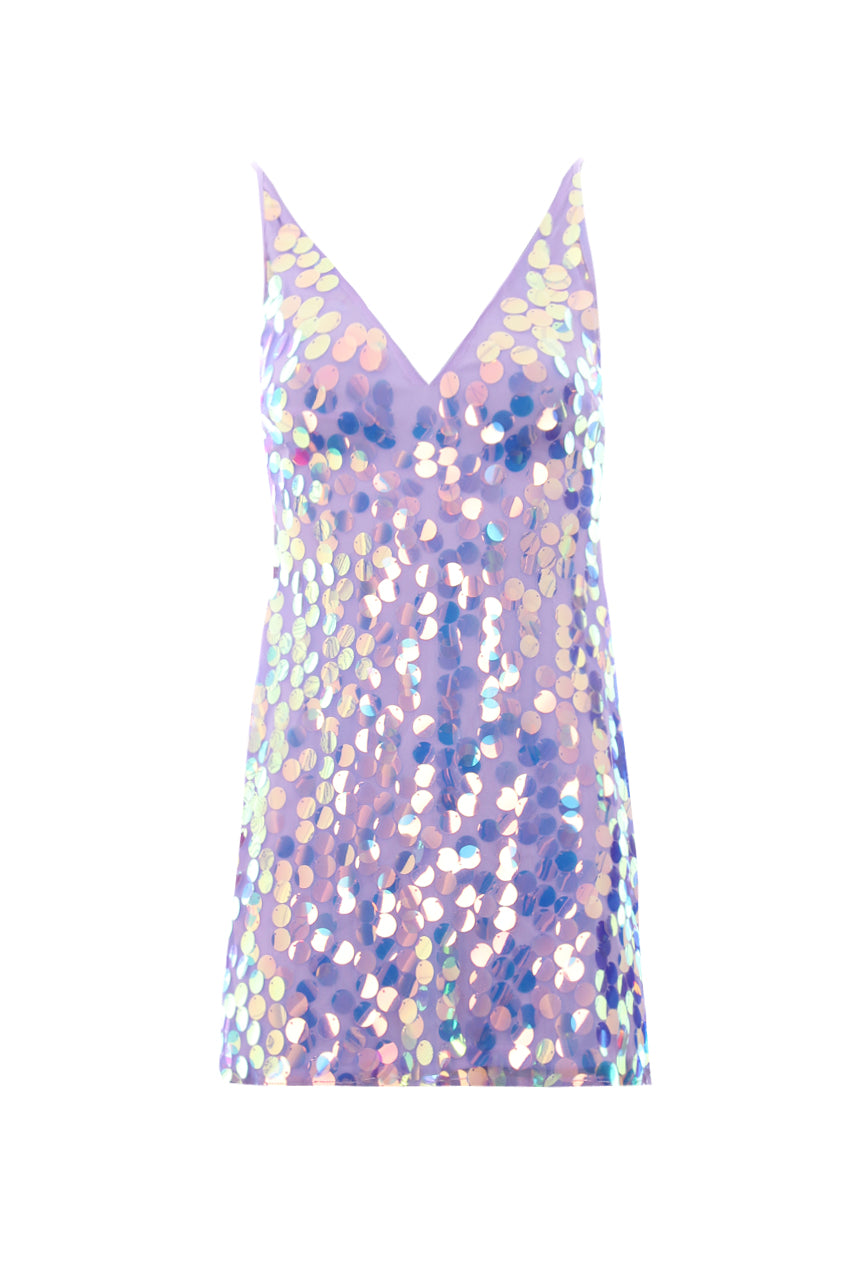 Kikodress - Lilac Sequin Swing Dress
