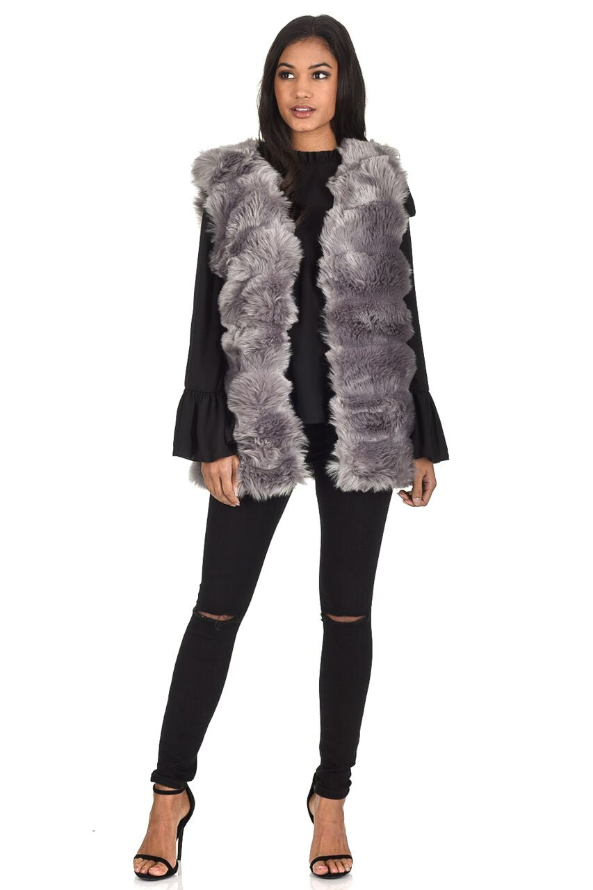 Kikodress - Grey Faux Fur Gilet