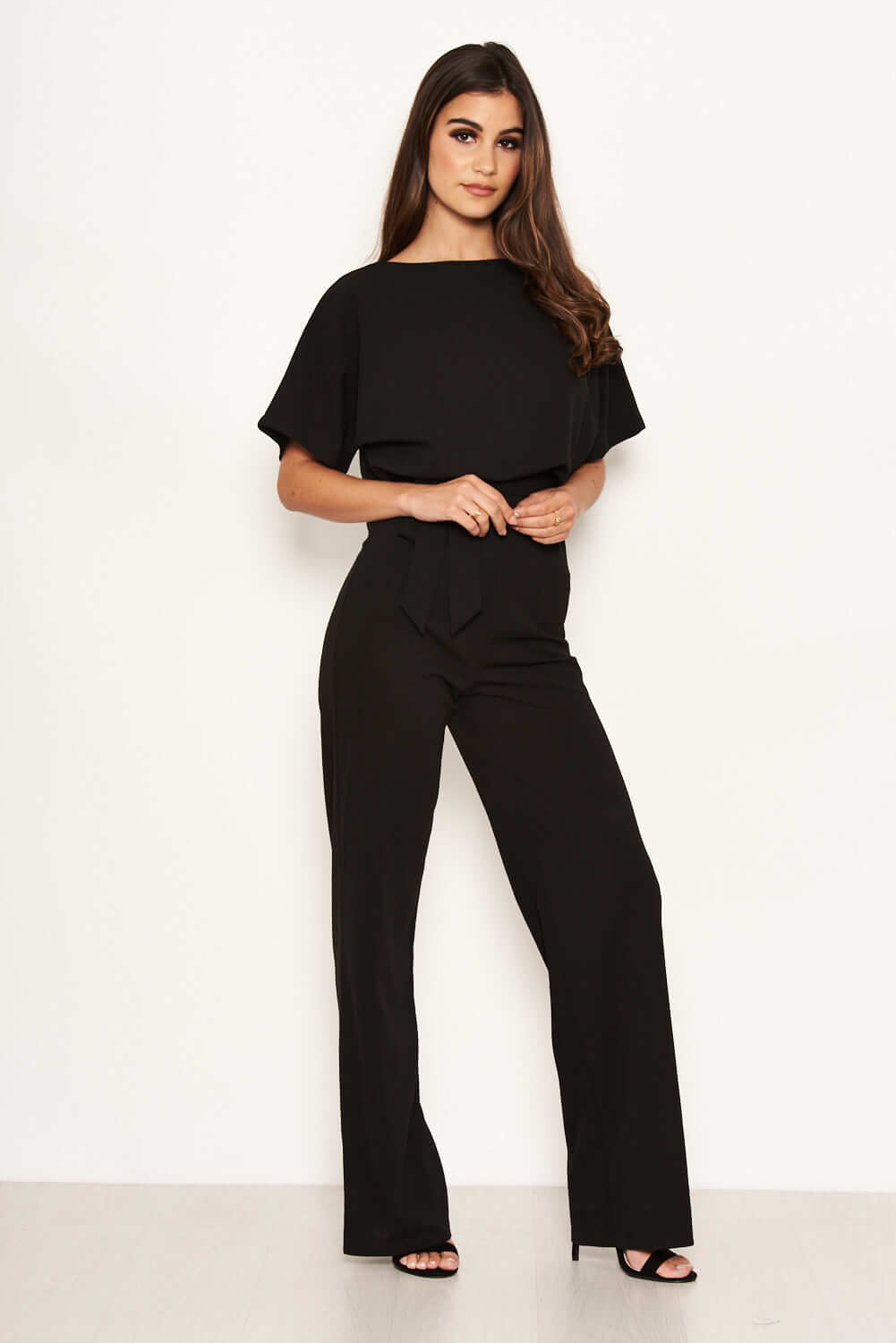 Kikodress - Black Tie Waist Jumpsuit