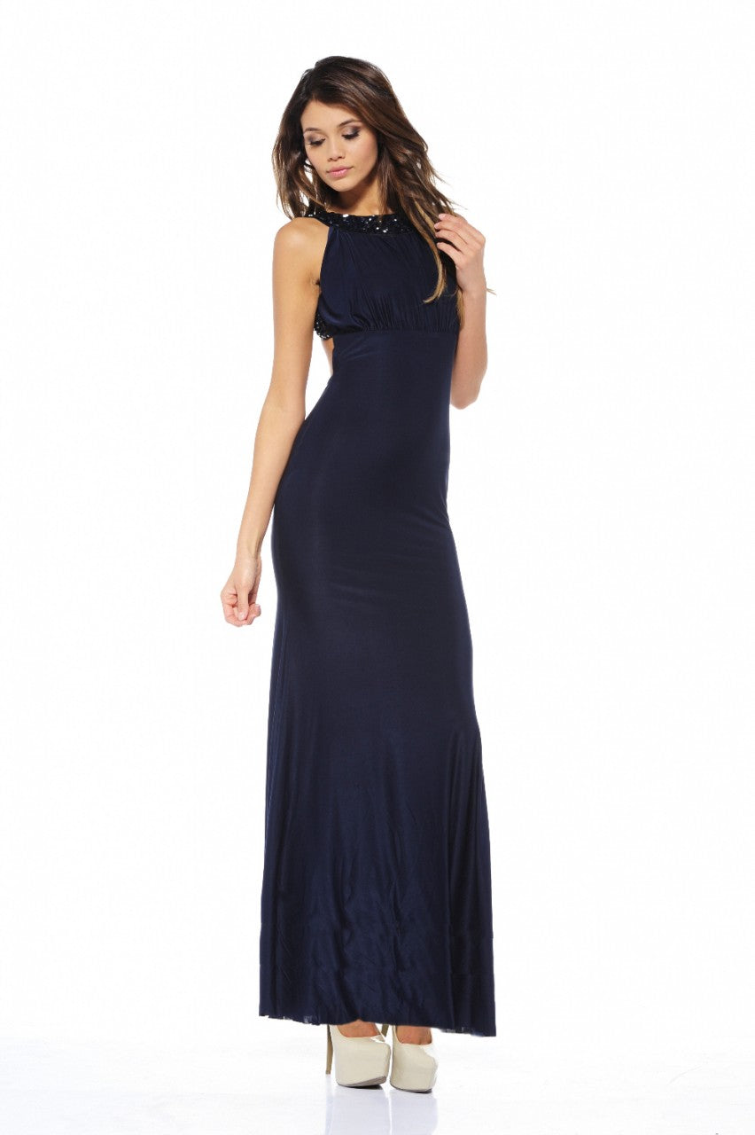 Kikodress - Jewel Strap Backless Maxi