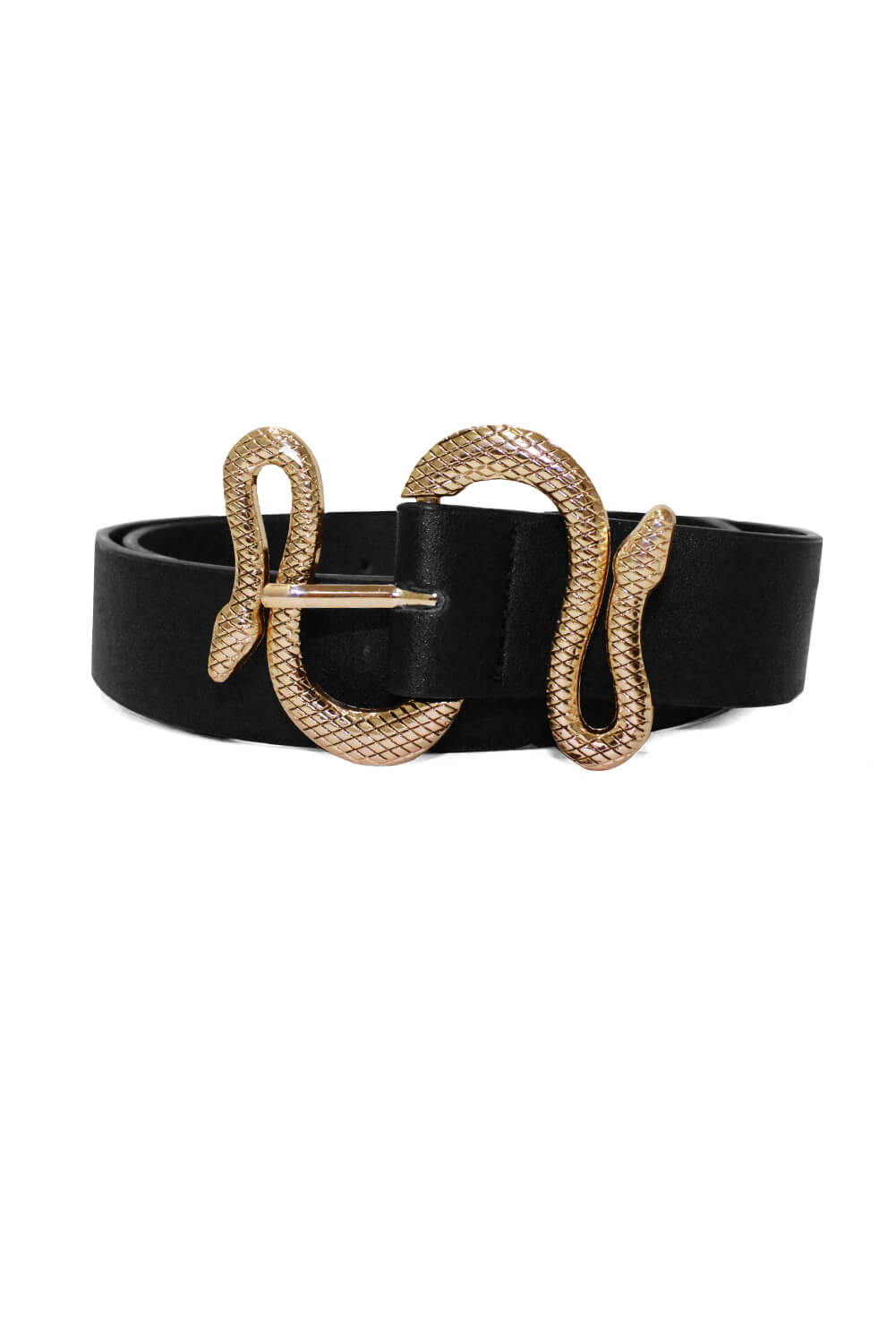 Kikodress - Black Chunky Snake Buckle Belt