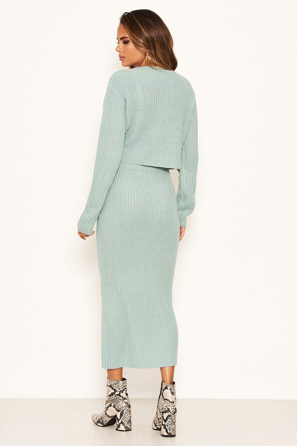 Kikodress - Duck Egg Knit Skirt