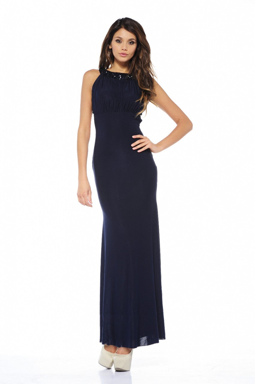 Kikodress - Jewel Strap Backless Maxi