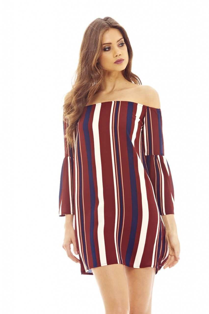 Kikodress - Off The Shoulder Striped Dress