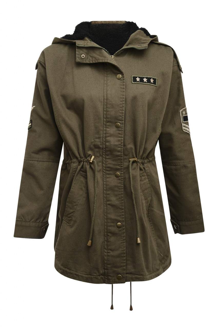 Kikodress - Khaki Parka Jacket with Hood