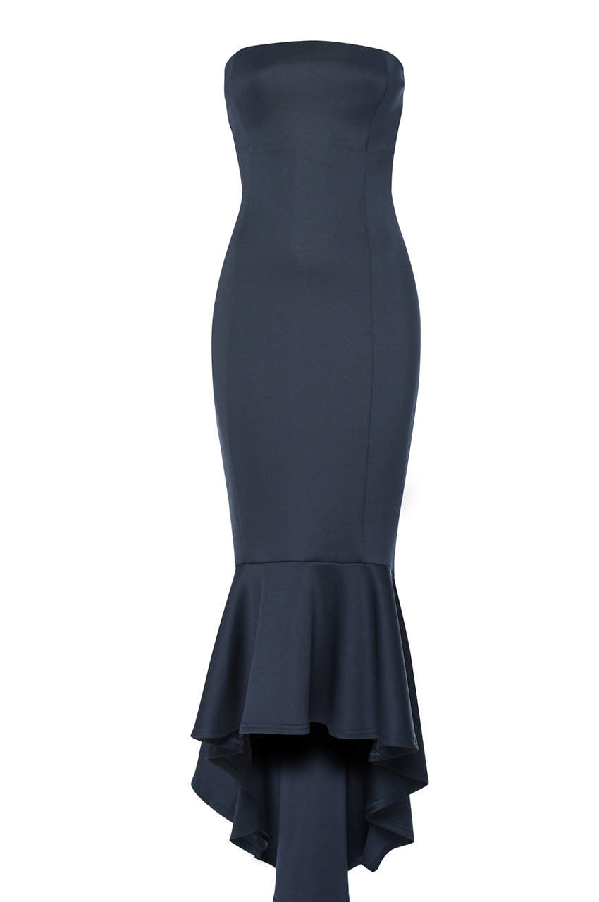 Kikodress - Navy Bandeau Fishtail Dress