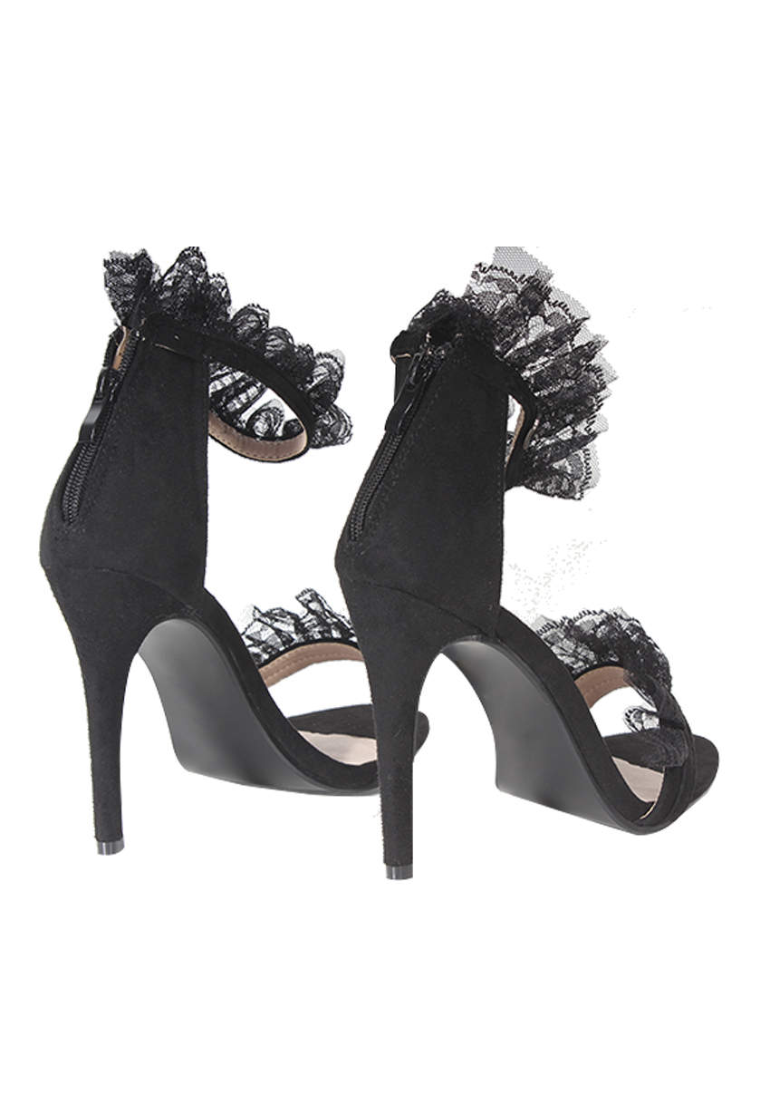 Kikodress - Black Lace Detail Stiletto Heels